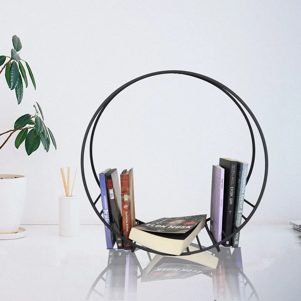 Logam Dergilik, Rak Buku Model Kotak Dekoratif Rak Buku Tempat Logam Vinil Rak Catatan WD06