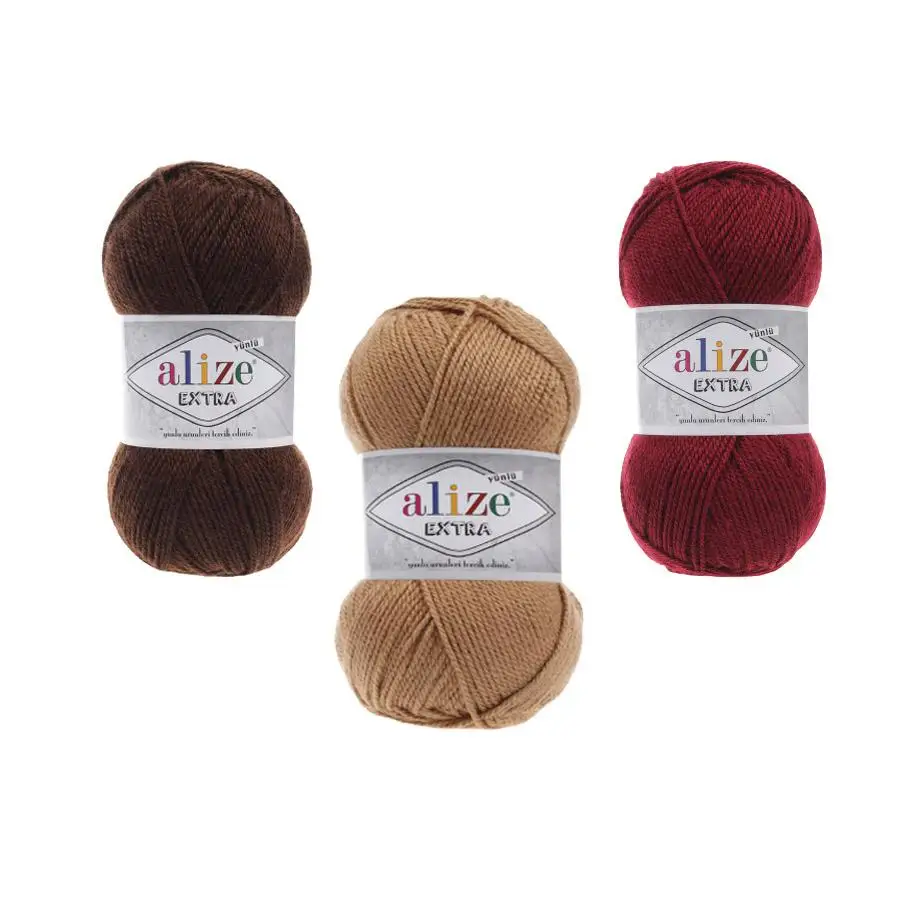 Alize Extra 90% Acrylic - 10% Wool 100 Gr. / 220 Mt Booties, Socks, Blankets, Carpets, Vests, Sweaters, Bags, Home Textile 5 PCS