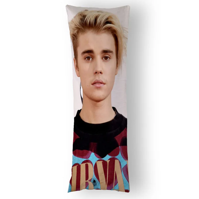 Justin Bieber Dakimakura przytulna poszewka na poduszkę DIY niestandardowa rzuć poszewka na poduszkę 7 rozmiarów 50X150cm dwie strony