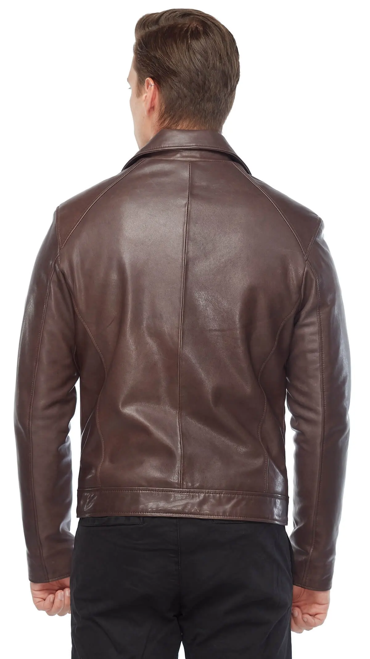 Túi Nam Da Thật Da Áo Khoác Cà Phê Ban Đầu Da Cừu Thu Đông 2022 Biker Slim Size Lớn VintageTürkiye