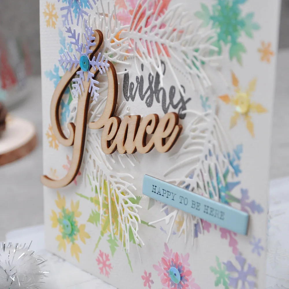 Snowflake Stencil 4PCS Christmas Background Layering For Scrapbooking Decorative Embossing DIY Paper Card Crafts Winter ST020