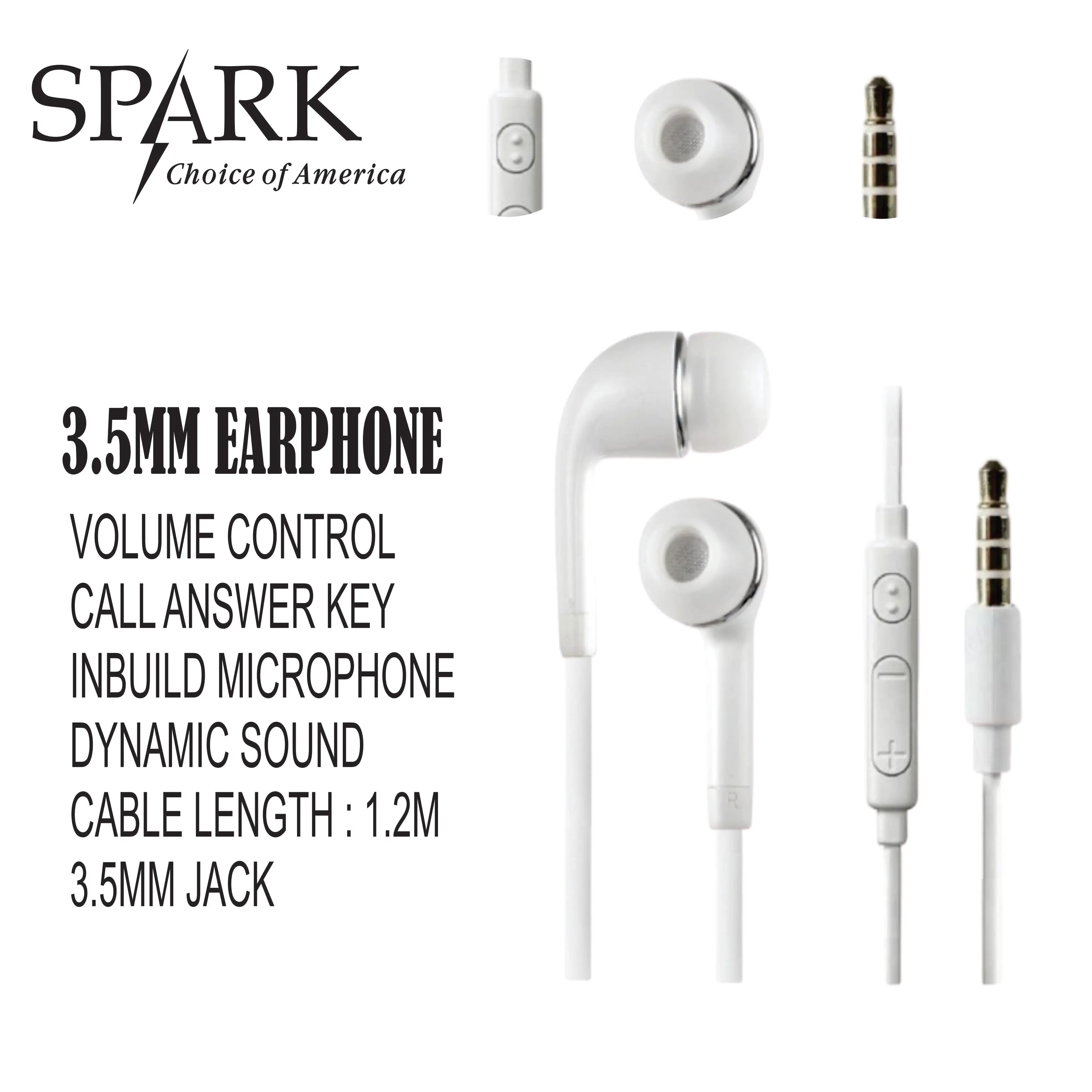 SPARK-stereo headset with mic SUPER BASS Jack 3.5mm DYNAMIC SOUND