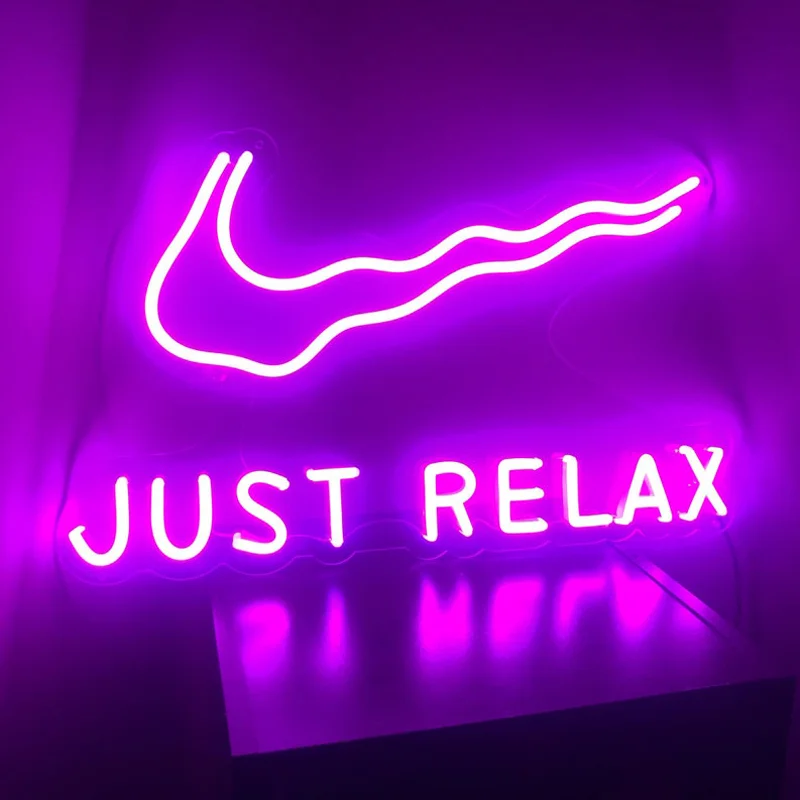 Just Relax Neon Sign for Neon Wall Decor Custom Vintag Neon Signs Gifts for House Bedroom and Party Decoration with Neon Lights