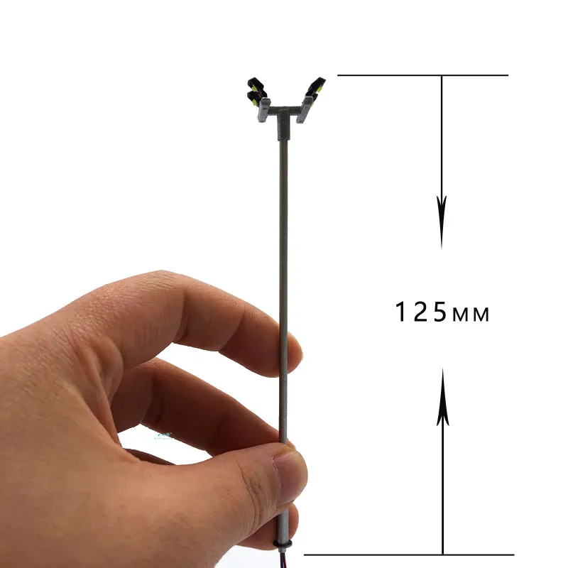 Torre de iluminação de modelo escala ho, 4 pçs, 12v, luz de rua, trem, jardim, playground, estádio, luzes suspensas