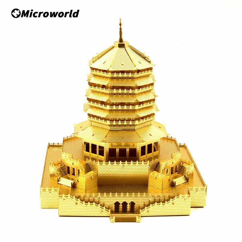 

Microworld 3D Metal Nano Puzzle Leifeng Tower Buildings Model Kits DIY Laser Cut Jigsaw Creative Toys Gifts For Adult Teen