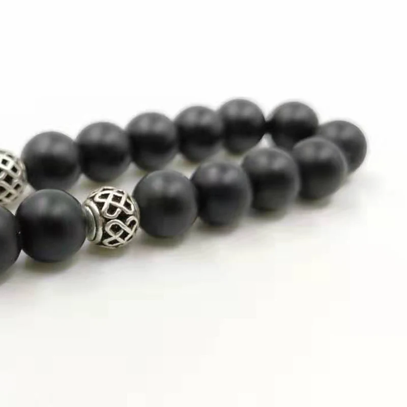 Uomo Frosted agate Tasbih Nuovo stile Nero di pietra branelli di preghiera Musulmani 33 66 99Misbaha rosario regalo Islamico