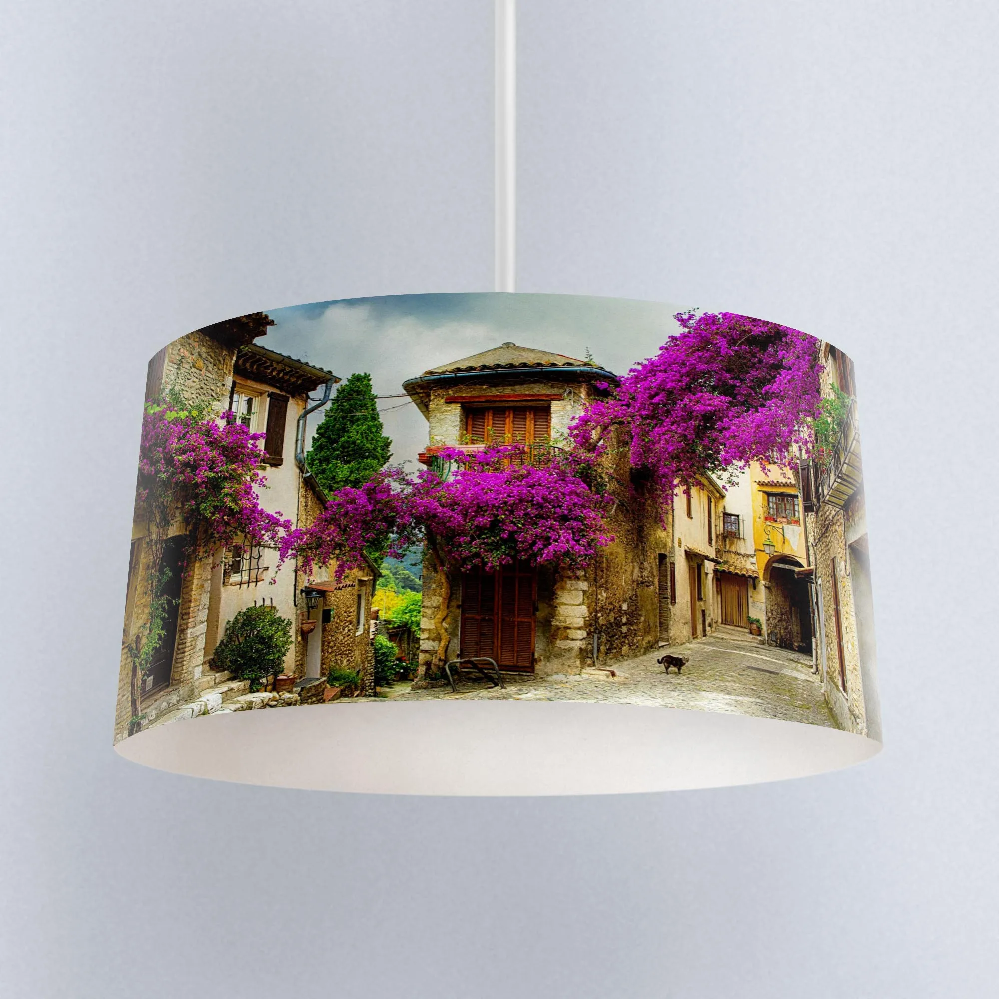 

Else Purple Trees Beatifull Town View Digital Printed Fabric Chandelier Lamp Drum Lampshade Floor Ceiling Pendant Light Shade