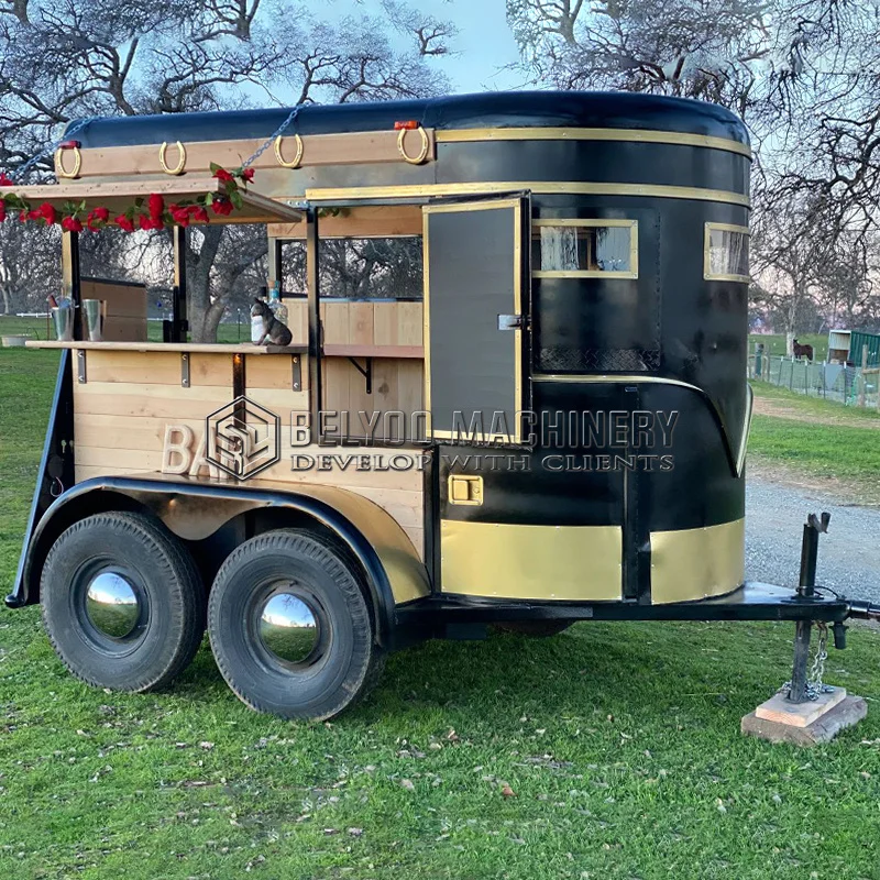 Belyoo Food Trailer Horse Trailers Mobile Bars Horse Box Food Carts Modern Ice Cream Vending Van Horsebox Vintage Trolley Kiosk