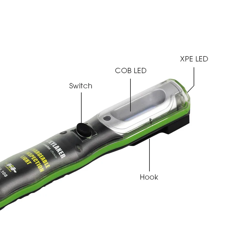 Portable LED Flashlight Rechargeable Magnetic Torch LED Work Light COB Inspection Lamp For Outdoor Camping Working fishing