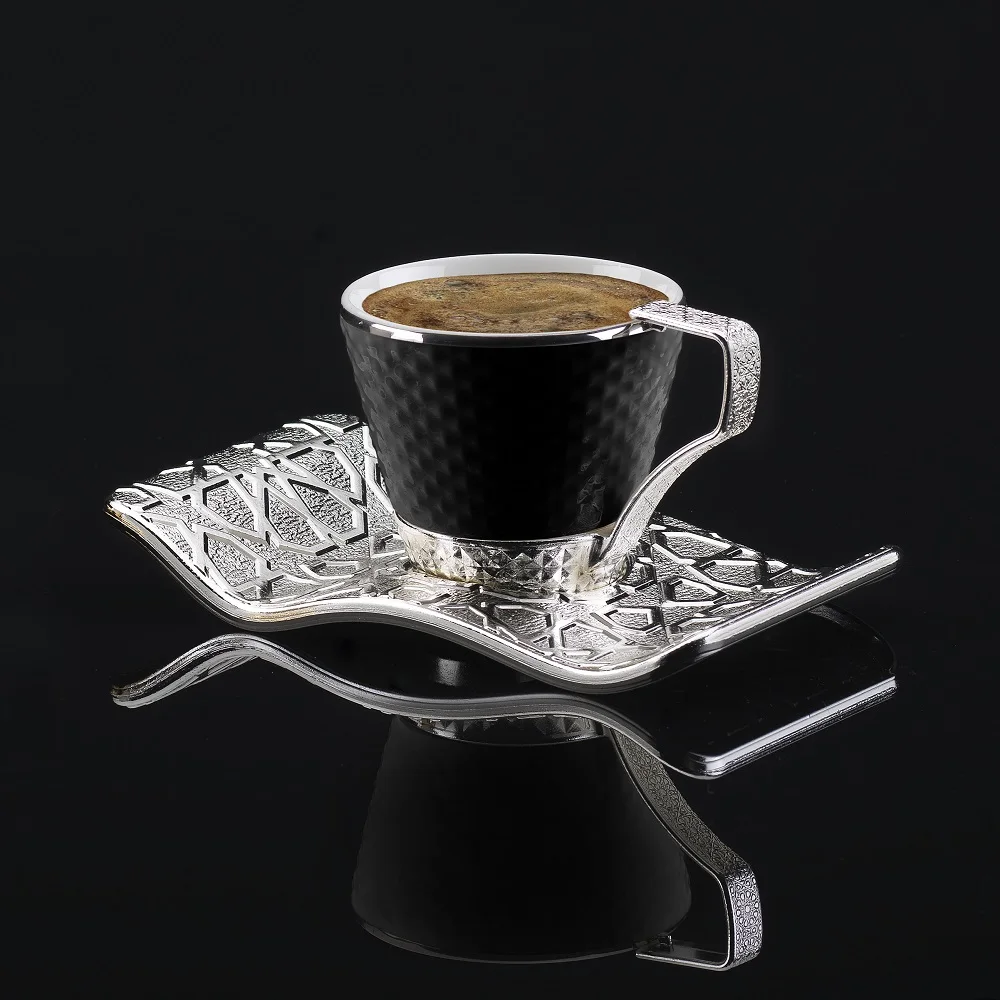 Ni̇sa Coffee Set - Silver White Color