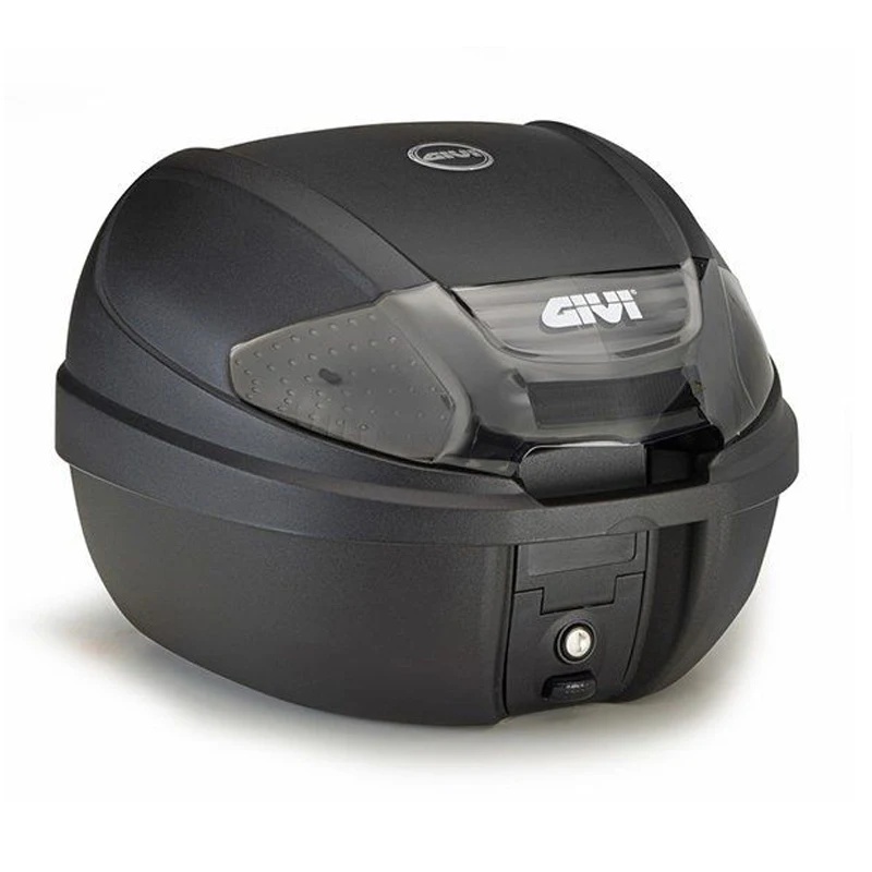 Givi E300N2-Monolock motorcycle trunk with matte black plate, maximum load 3 Kg catadioptric red or black motorcycle