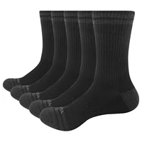 YUEDGE-Calcetines informales de algodón para hombre, calcetín transpirable con cojín, color negro, talla 37-46 EU, 5 pares