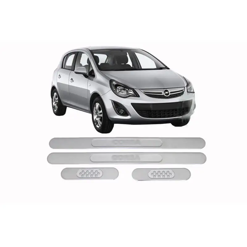 Car Door Sill Protector for Chrome Door Sill Protector Opel Corsa D HB 4 Pcs. S.Steel 2006-2015