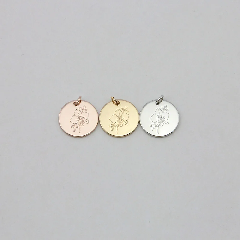 NEW Dainty Orchid Flower Pendant for Women Jewelry DIY Wholesale Accessories Charm Pendants