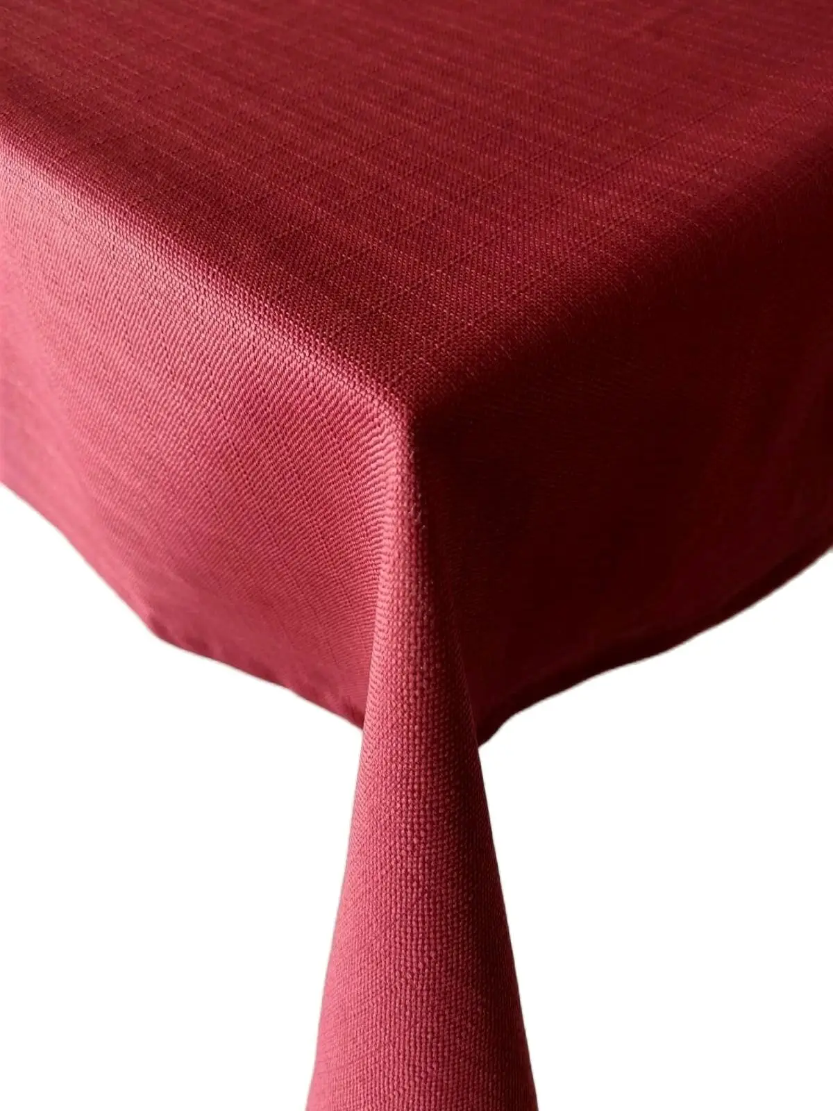 

Linen Look Stain Resistant Red Table Cloth Wedding, Party,Sofa Cover Turkish Cotton For Rectangle Table