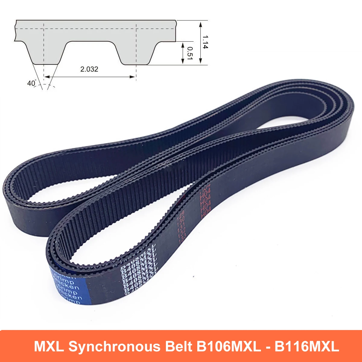 

1Pcs MXL Timing Belt Width 6 10mm Closed Loop Rubber Synchronous Belt B106 B107 B108 B109 B110 B111 B112 B113 B114 B115 B116MXL