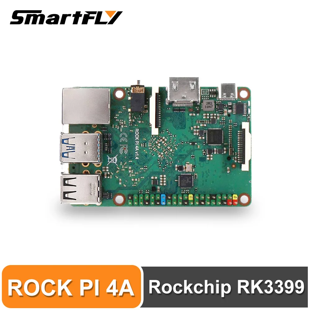 

ROCK PI 4A V1.4 Rockchip RK3399 ARM Cortex six core SBC/Single Board Computer Compatible with official Raspberry Pi Display