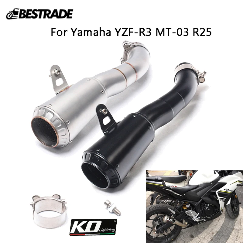 

For Yamaha YZF-R3 MT-03 R25 Motorcycle Exhaust Muffler Pipe Slip On 36mm Escape Middele Link Connect Pipe Stainless Steel