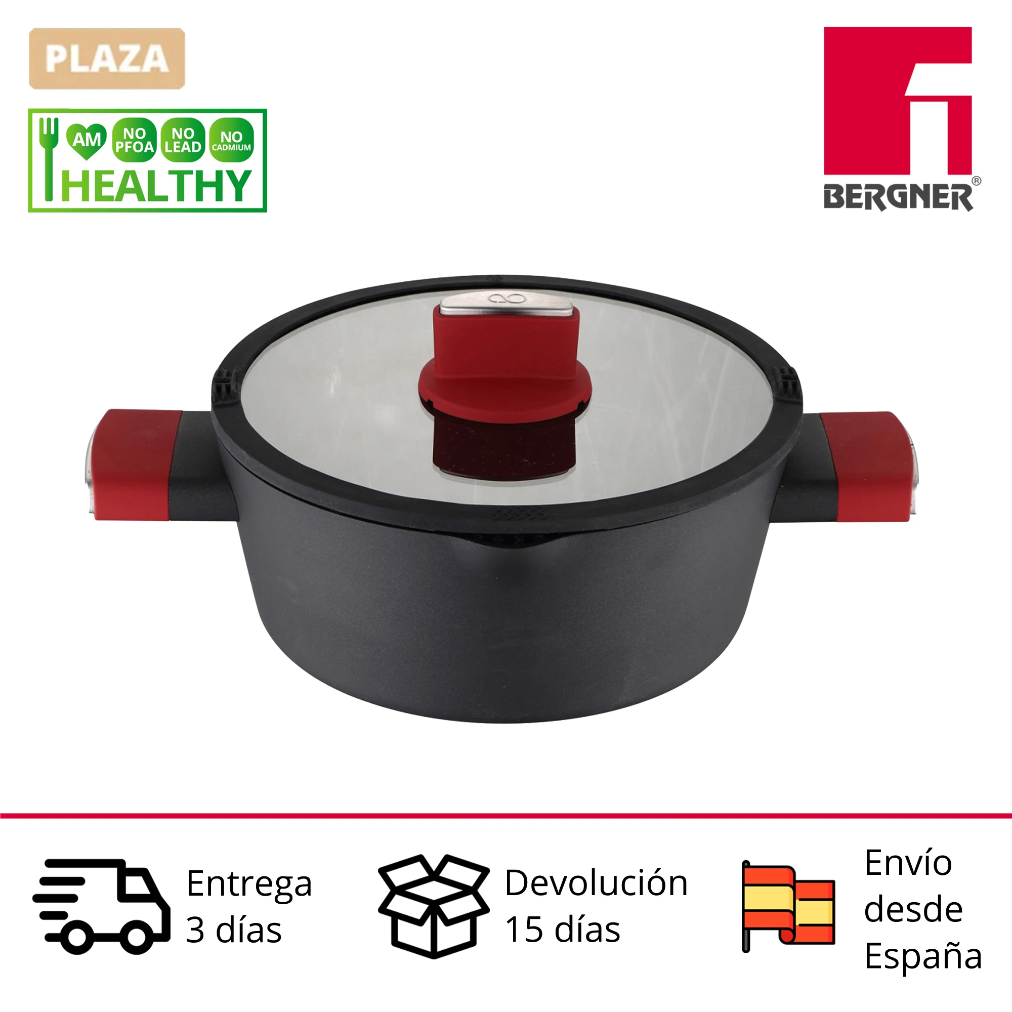 BERGNER Essence IC casserola made of 24cm and 3.55 litres capacity forged aluminium