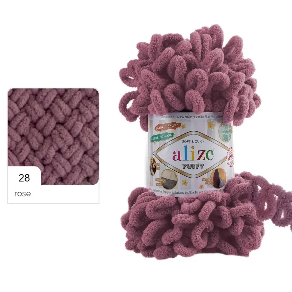 Finger mesh yarn (5 ball) 9 meters (100gr) - 52 color options-NO skewers-pins-Alize fluffy blanket-DIY- Made in Turkey