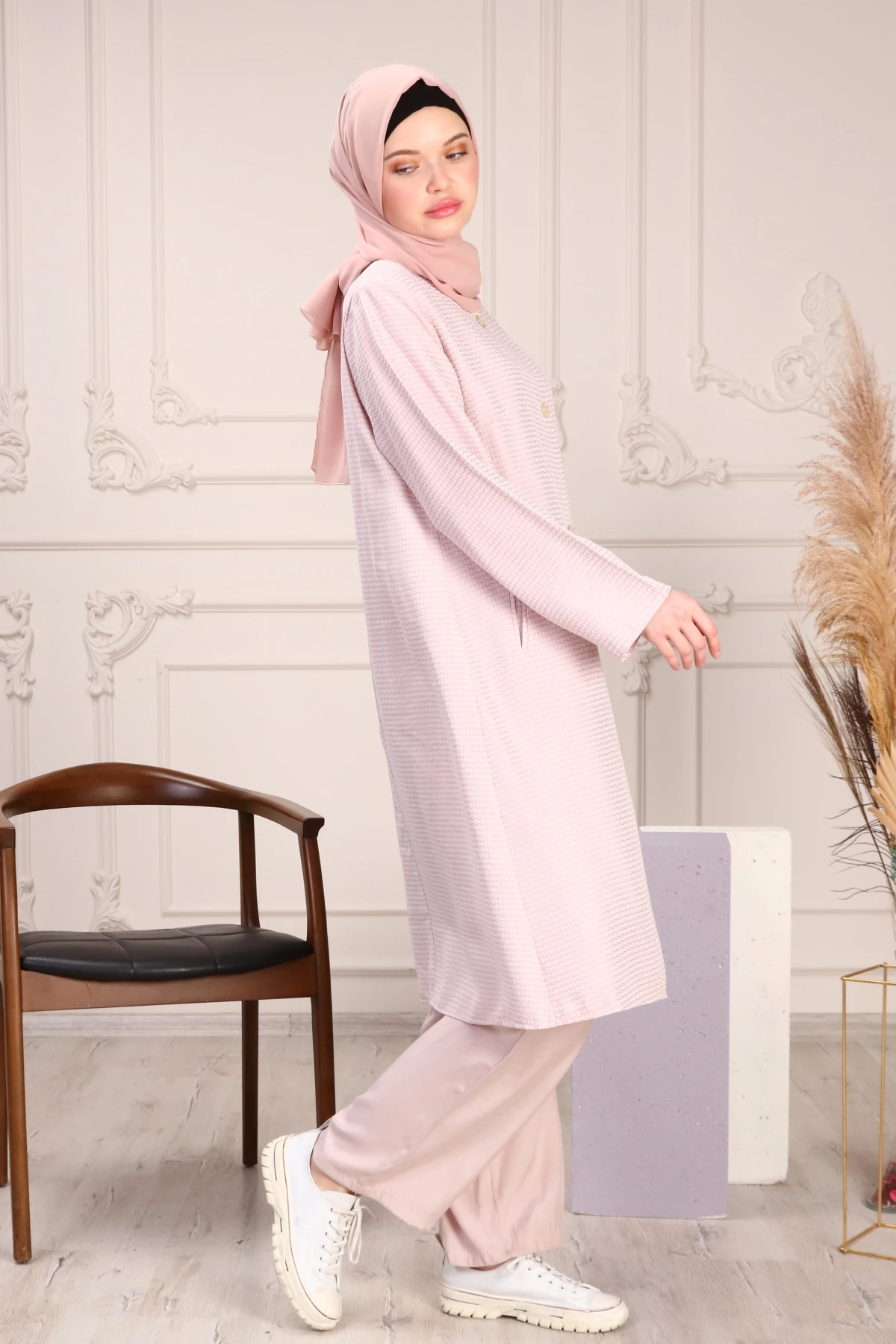 Women Hijab Muslim Suit Tunic Pants Combination Islamic Fashion Casual Wear Morocco Dubai Wedding Ceremony Reis Store Afgan