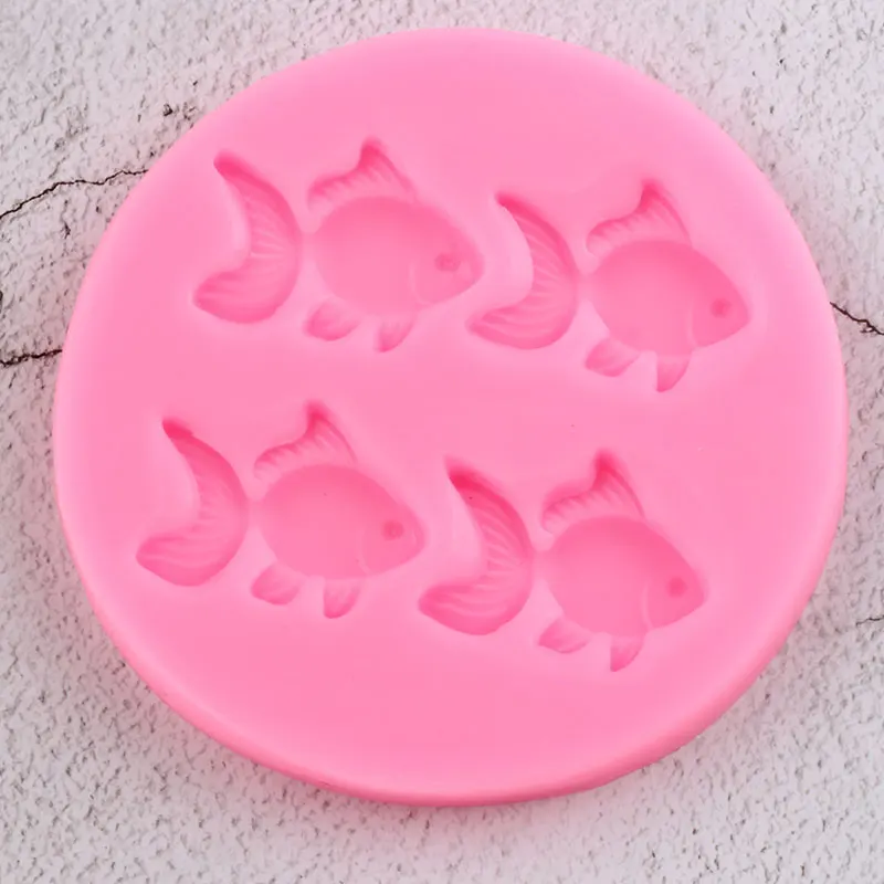 3D Carp Goldfish Silicone Mold Fish Fondant Cake Decorating Tools Candy Resin Molds Chocolate Gumpaste Moulds