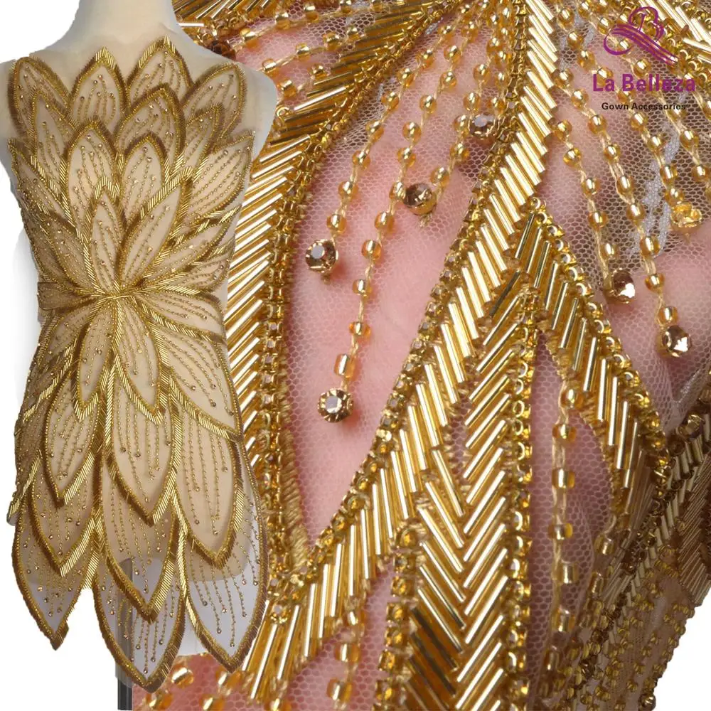 1 piece New fashion gold/silver/black beads patch for Sewing decoration dress/fashion design