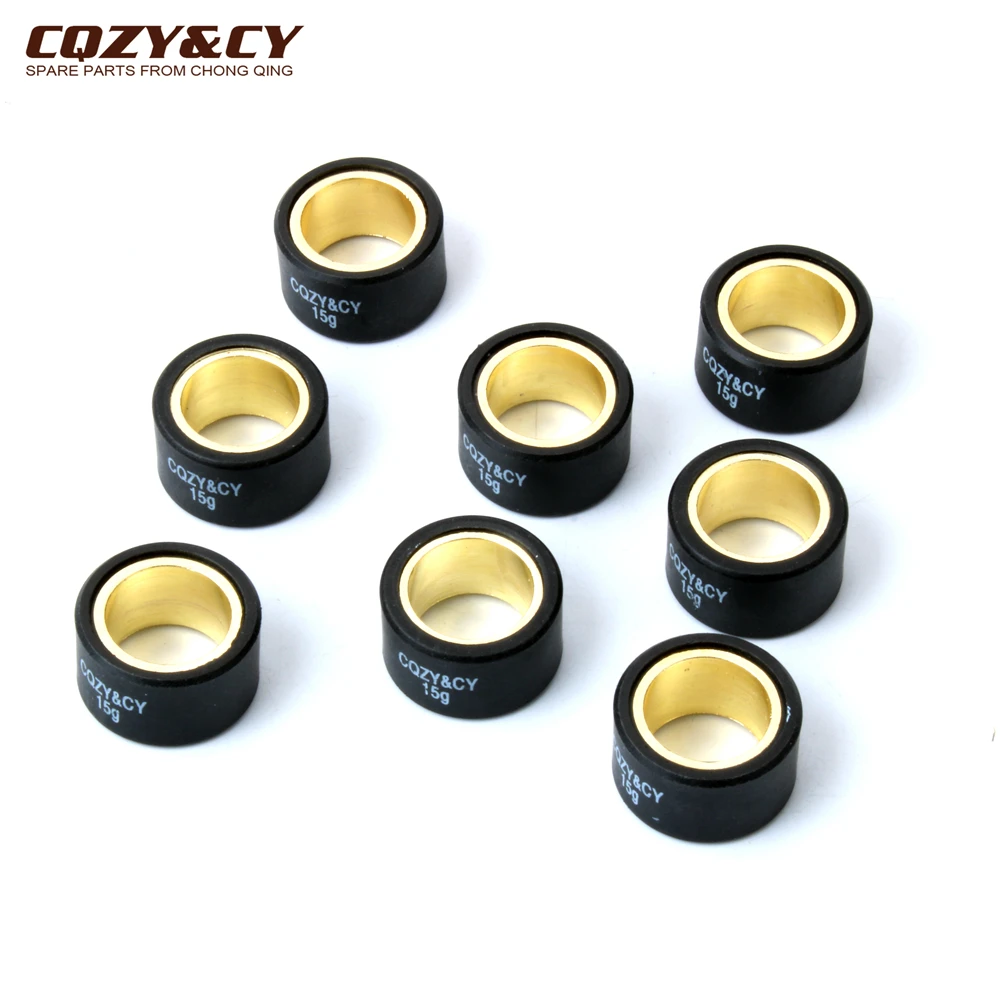 8pc Variator Racing Roller Weights 15g 17g 25x15mm For Yamaha Yp400 Majesty Abs 400cc Xp T-Max 500cc 530cc 5RU176325000