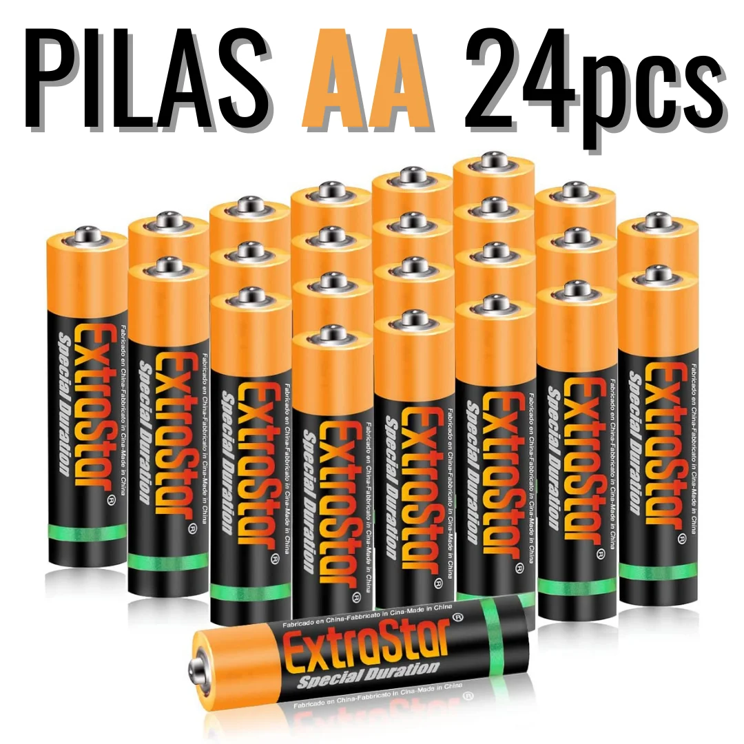 Extrastar 1.5 Volt Aa Alkaline Batteries, Performance Range, Pack of 24. Special Battery Life / 0% Mercury for Toys Controls Flashlights Watches Ratone