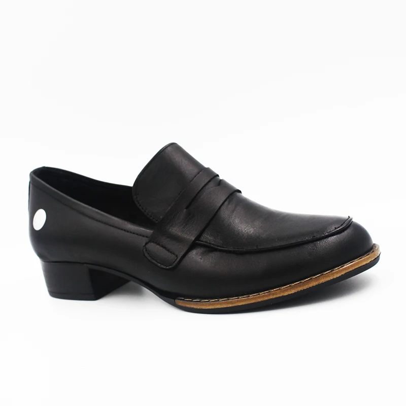 Şahzar Genuine Leather Black Classic Office Women 'S Oxford Shoes Low-Heeled mm85