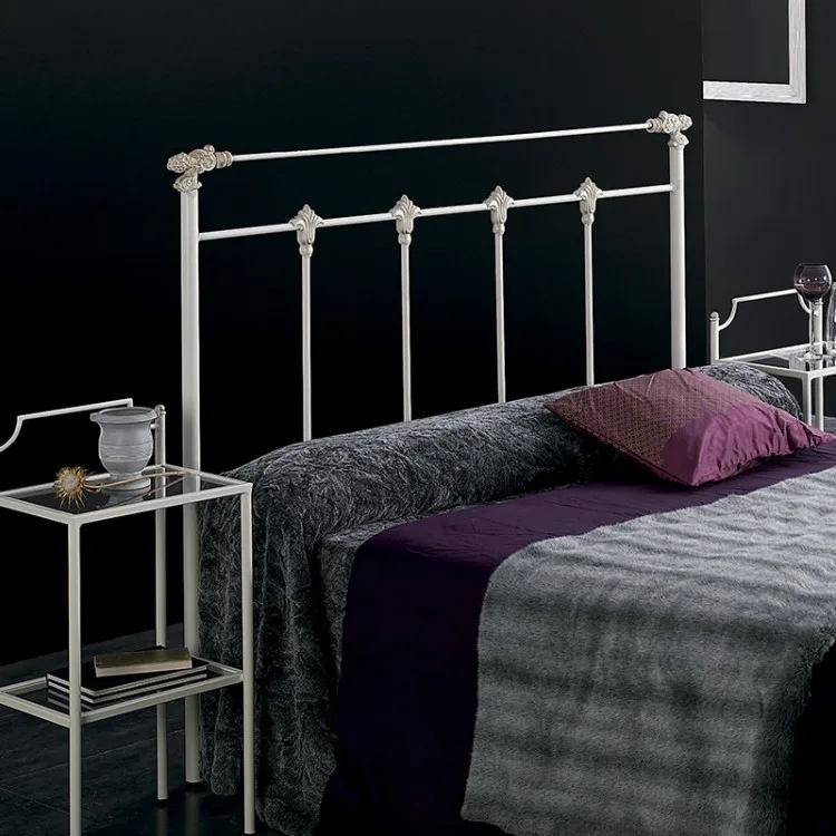 Handcrafted forging bed headboard Dew model, availability in various sizes and colors.