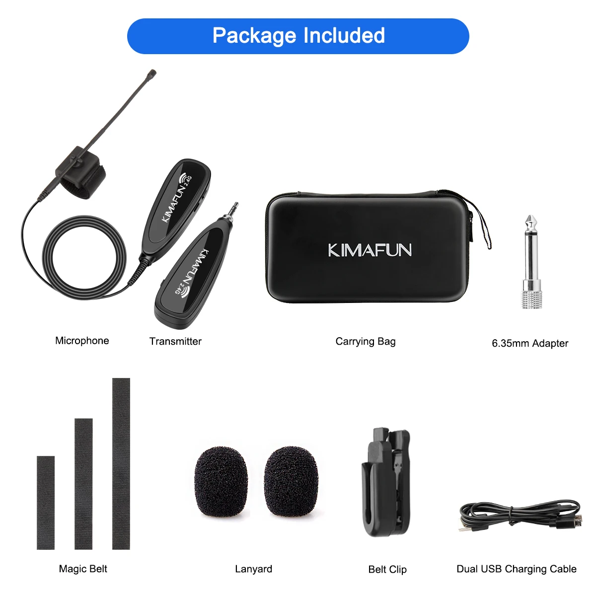 Cài Ve Áo KIMAFUN Mini Nhạc Cụ Sáo Micro Đa Hướng Ngưng Tụ Cổ Ngỗng Kẹp Cho Sân Khấu Biểu Diễn Có Cổ Bán Mic