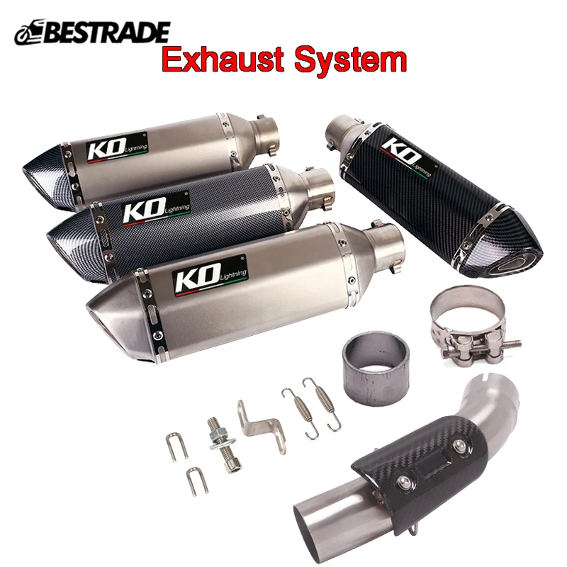 Motorcycle Exhaust System Muffler Tips Middle Link Pipe Stainless Steel Modified For Duke 250 390 RC390 Duke 250ADV 390ADV 2021