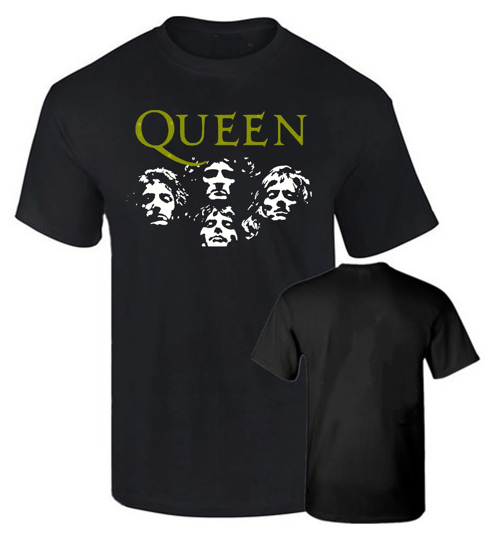 T shirt Premium Queen group Rock printed gold cotton quality 190grs