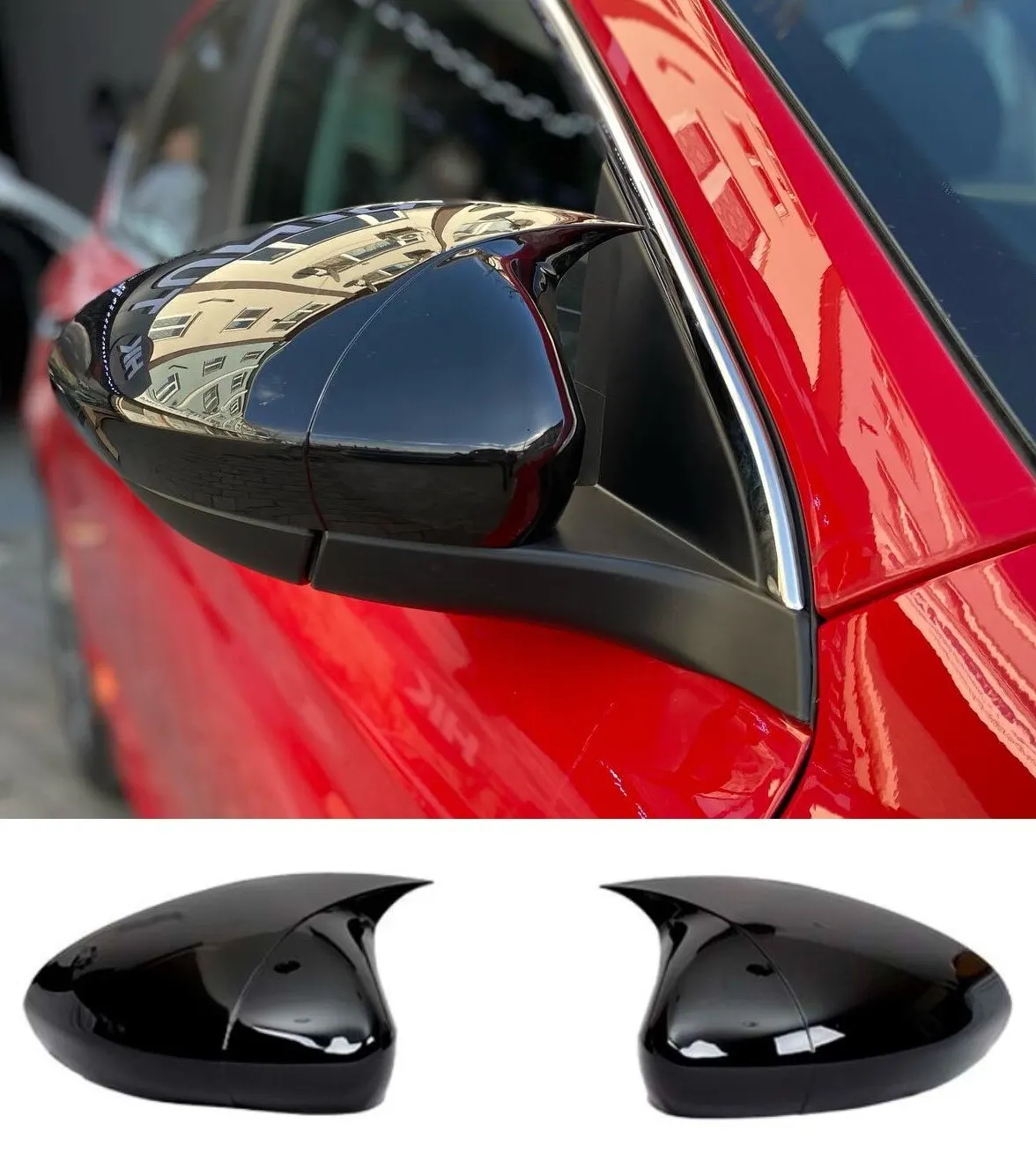 Bat Style Mirror Cover For Fiat Egea 2015 2021 Car Accessories 2 Pieces Cover Glossy Black Shields Exterior Parts Sport