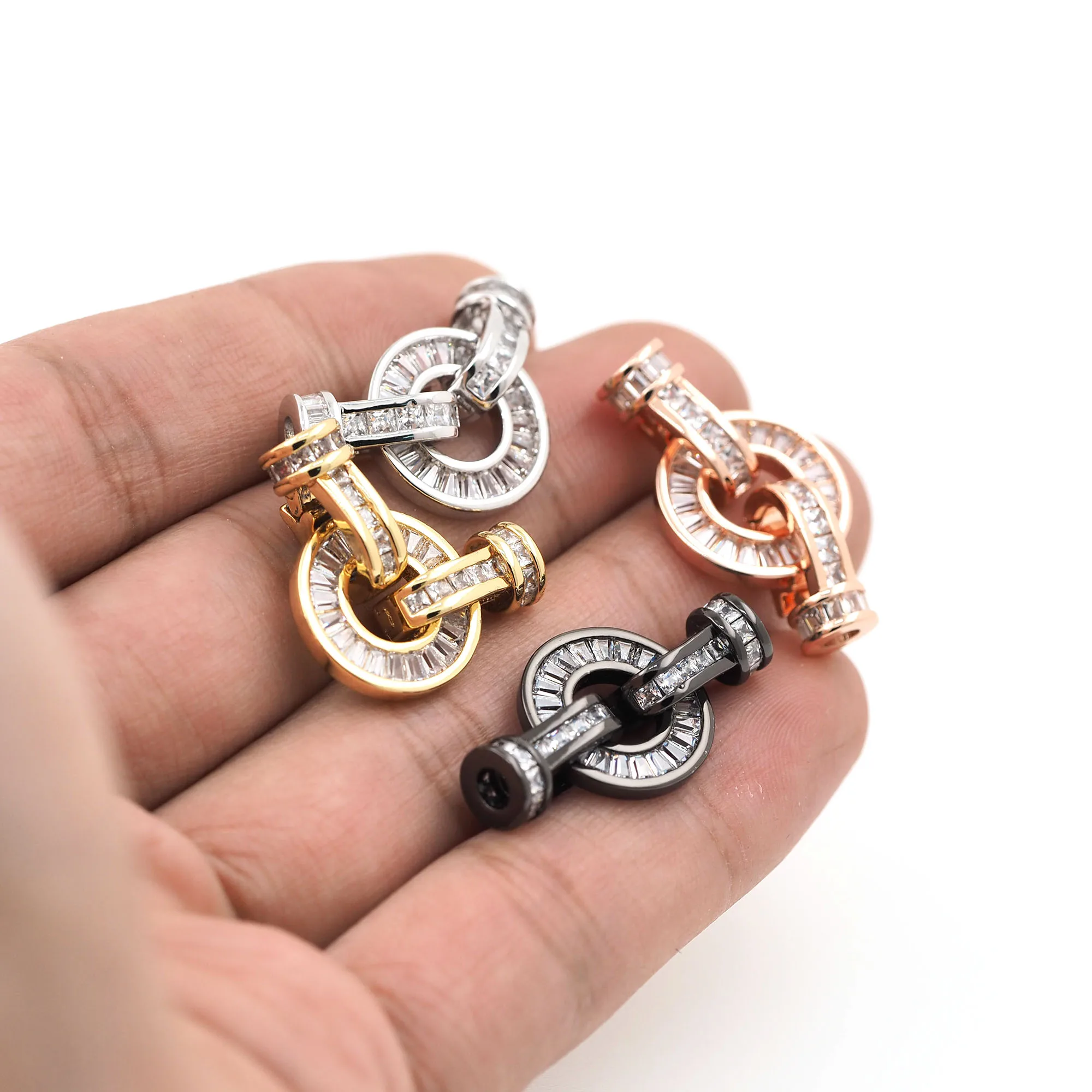 Gold Lobster Clasp For DIY Necklace Bracelet Keychain Clasp Hook For Jewelry Making Supplies Copper CZ Accessories Spring Buckle