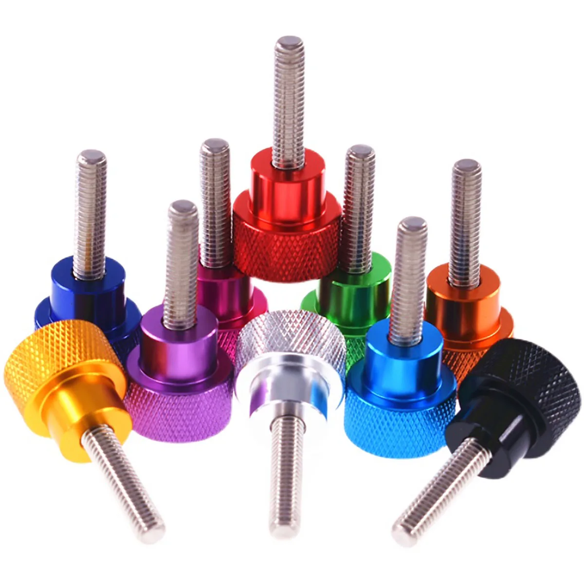 1 Chiếc UNC 1/4 20 Sợi Nhôm Cao Bước Ngón Tay Cái Vít 20X11Mm Lớn Knurled Đầu Tay se Khít Vít Đồng Hồ Sợi Thép 6-100Mm