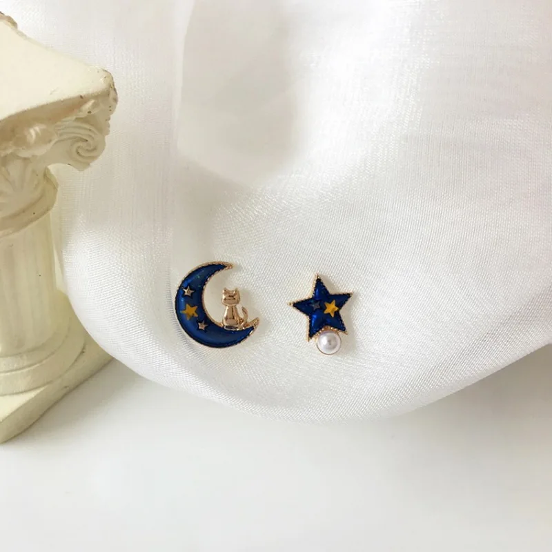 Cute Rabbit Red Heart Asymmetry Stud Earrings For Women Sweet Daisy Flower Animal Earring Birthday Party Wedding Jewelry