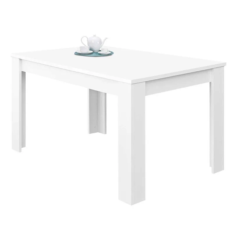 Extendable dining table, kitchen living room table white Color Artik, dining center table. Measures: 140-190x90 cm