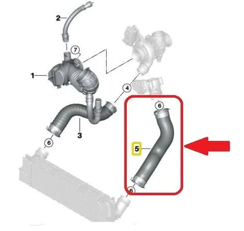 11618513851 Turbo Hose For Bmw 118d / 118dx/120d/ly-120dx 220dx / 225d / 316d / 318d 320ed / 325d X3 1.8d - 2.0 dx / X4 2.0 dx