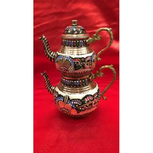 DOLBOVI Teapot Copper Handmade Real Copper Embroidered Authentic Carving Honeycomb Embroidery Turkish Arab Gifts Teapot teapot broach blooming tea tea gift blooming tea portable tea cup with strainer sake tibetan tea p