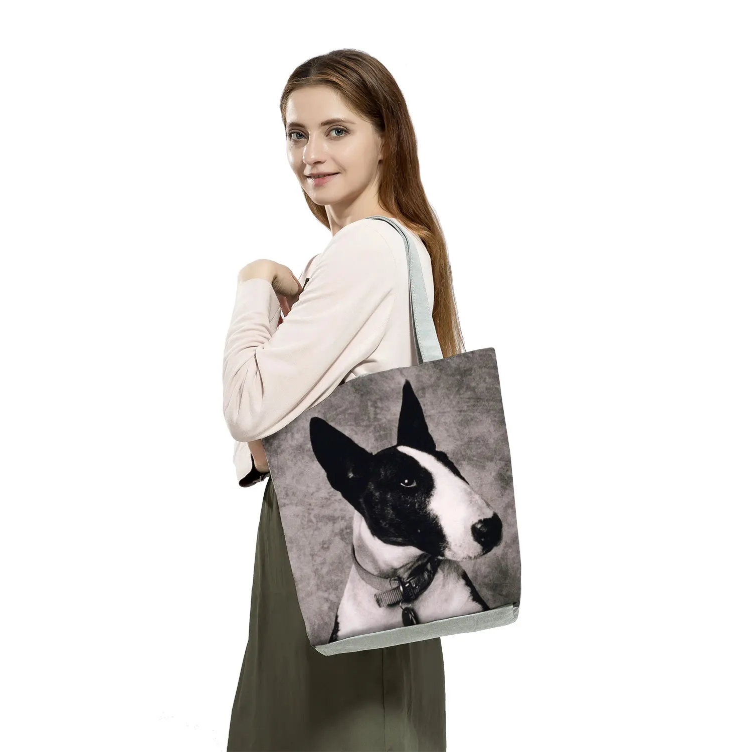 Dog Printed Women Handbags Animal Fashion Tote Shoulder Bags Large Capacity Shopping Bag Female Custom Pattern Travel Beach Bag