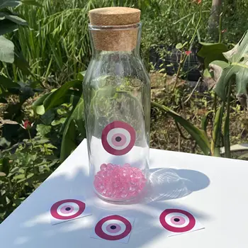 Růžové samolepky s uhrančivým okem, tisíce a jedné noci, svatební dekorace, hodně štěstí, řecké oko, samolepka, rozlučka se svobodou, rozlučka s svobodou, turecké dekorace na večírek 10 nejlepší prodej turecké párty dekorace - №2