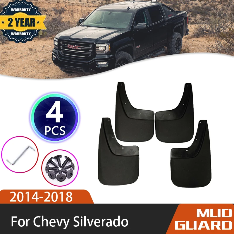 

4 Piece Set Of Car Fender For Chevy Silverado GMC Sierra 2014~2018 2015 2016 2017 Fender Splash Fender Automobile Accessories