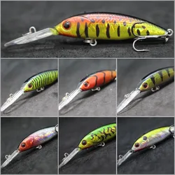 wLure Minnow Crankbait Fishing Lures 4g 7.6cm 2-3 Meter Diving Lightweight Slow Floating Bait for Carp Fishing Size 8 Hooks M514