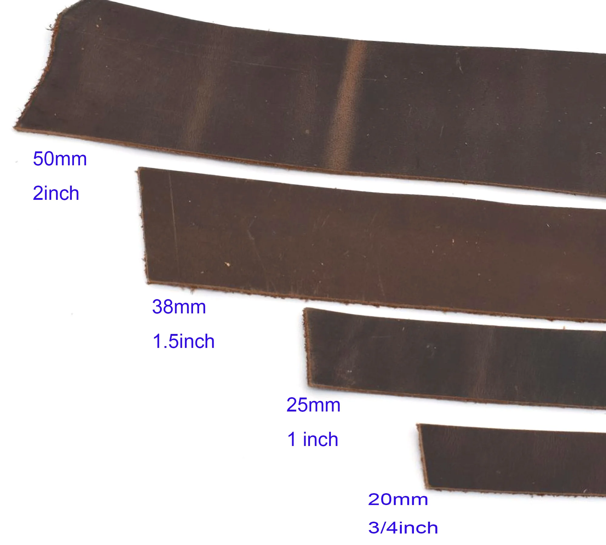 Natural Leather Leather Genuine Leather Buffalo Leather for Belts Tanned Leather Strips Wallet Straps Bag Straps Dark Brown