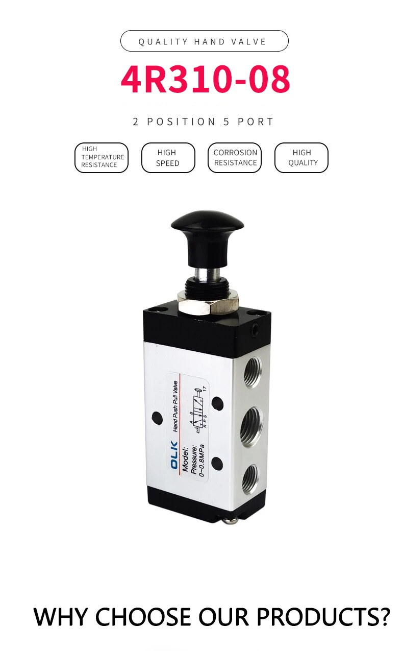 Elettrovalvola 4R310-08 Manual valve 2 Way 5 Position Push and pull Pneumatic switch of directional valve Pneumatica — dettaglio 1