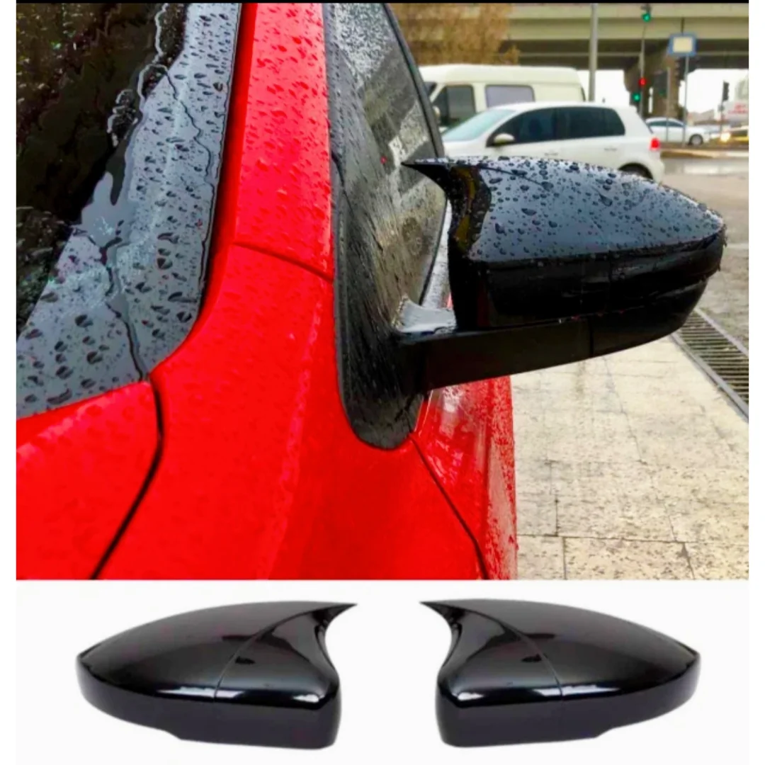 Bat Style Mirror Cover Car Accessories Bright Black 2009-2010-2011-2012-2013-2014-2015-2016-2017 For Vw Polo Mk5 6R 6C