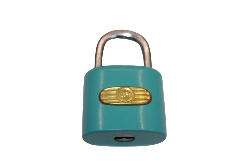 Diamond Brand Vintage Padlock Lock with 2 Keys, Blue, Original Collectible