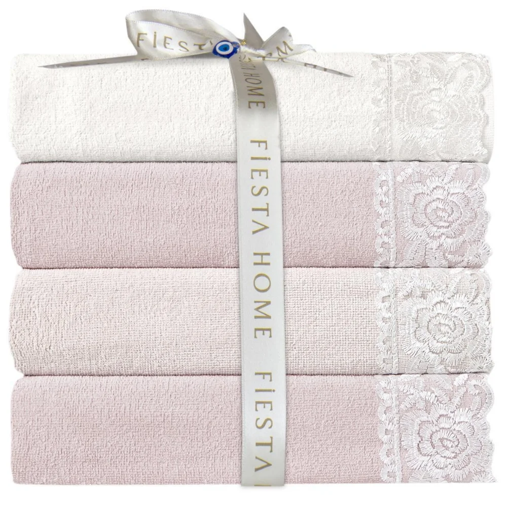 Turkish Pure %100 Cotton Super Absorbent Towel Set 4 Pıeces 50x90cm Soft 2021Home Textile Pink to White